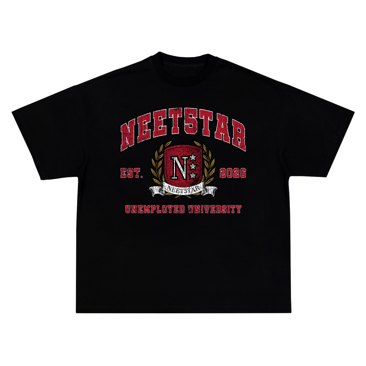 NEET5TAR University Black T-Shirt