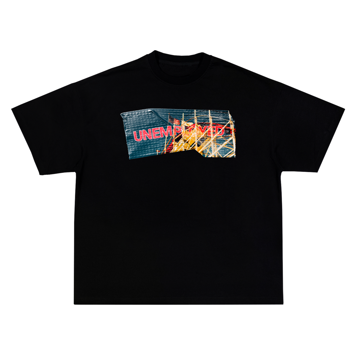 Unemployed Roller Coaster Black T-Shirt